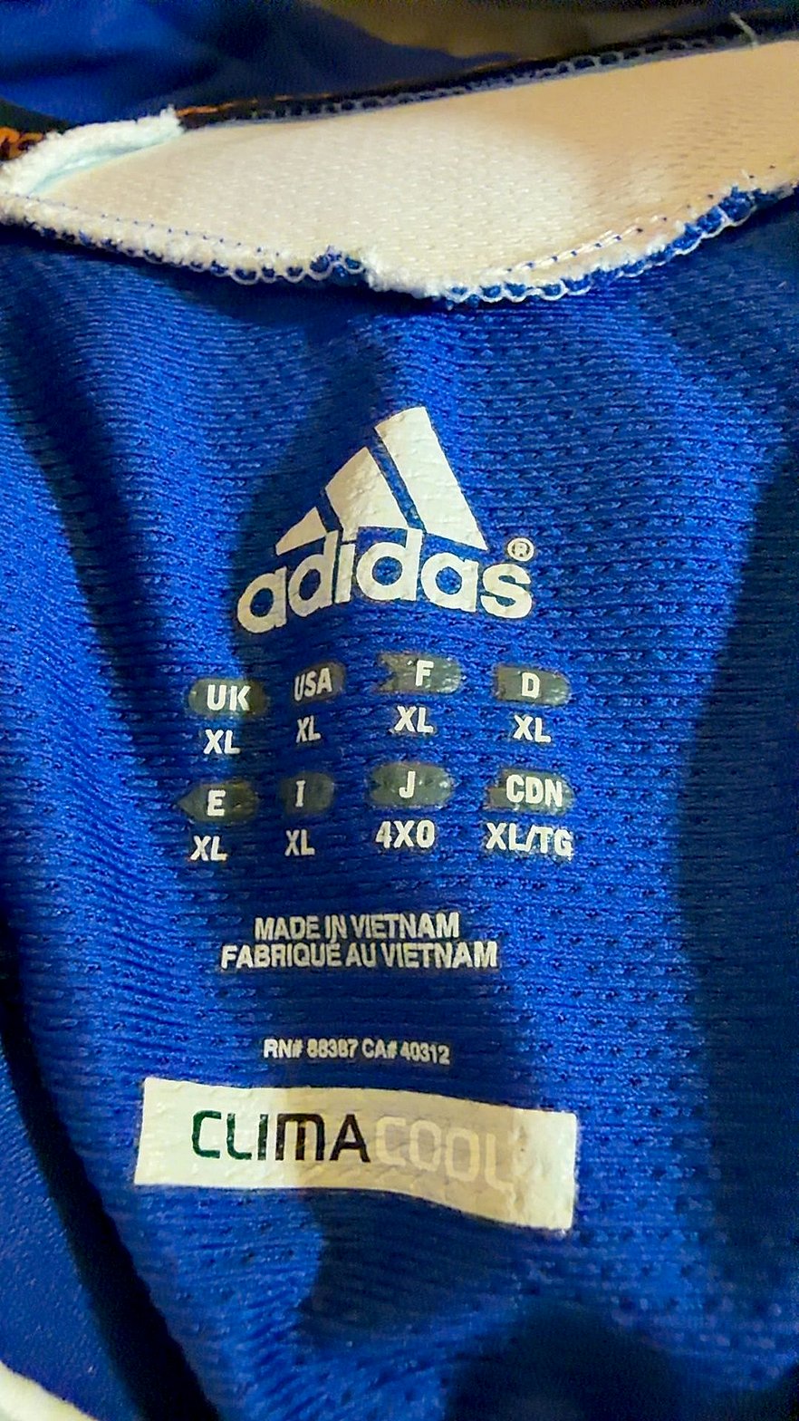 Adidas ClimaCool Mustang Team Athletic Polo Shirt, Royal Blue/White, Men's XL