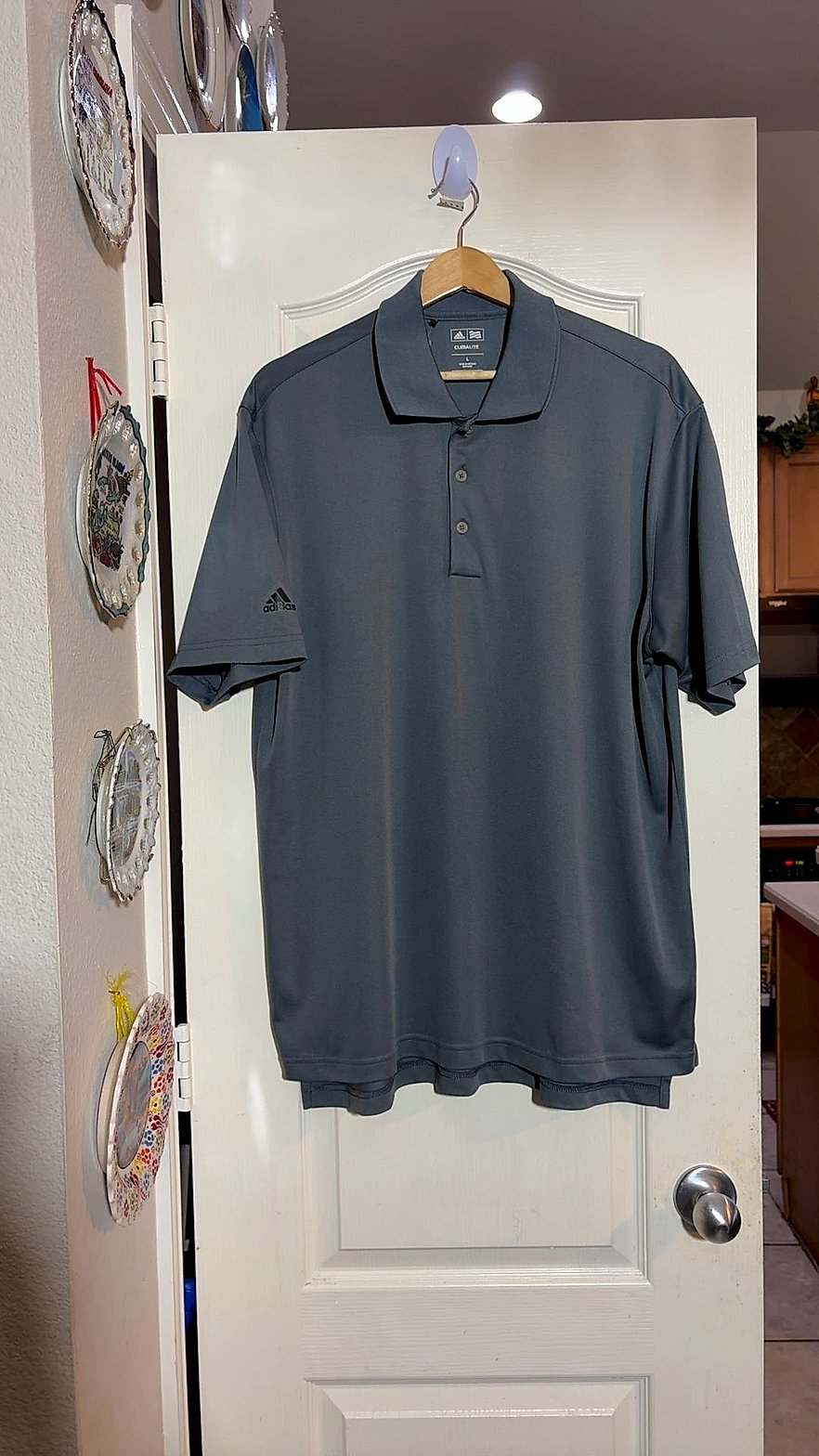 Adidas Golf ClimaLite Men's Short-Sleeve Polo Shirt, Gray, Size L