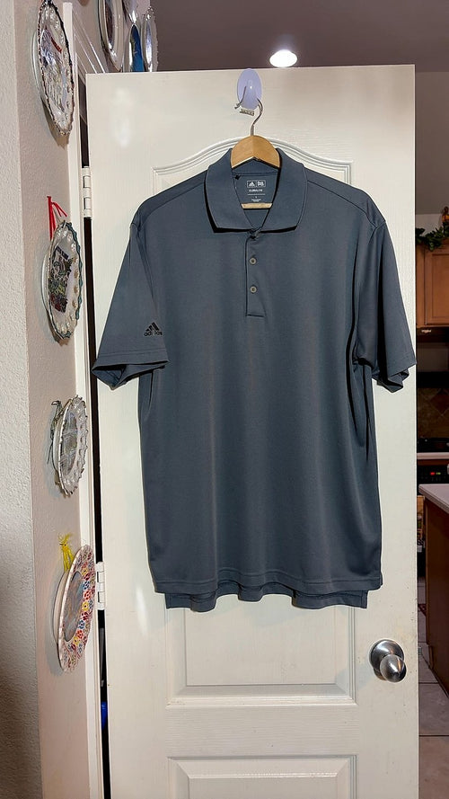 Adidas Golf ClimaLite Men's Short-Sleeve Polo Shirt, Gray, Size L