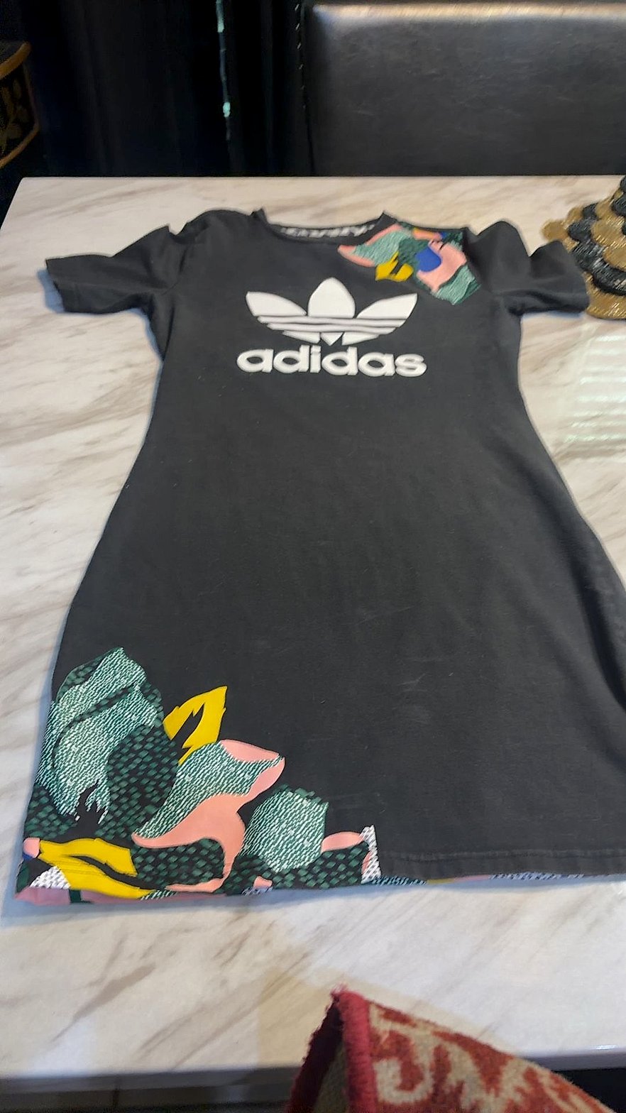 Adidas Originals HER Studio London Tee Dress Black Floral Very Good