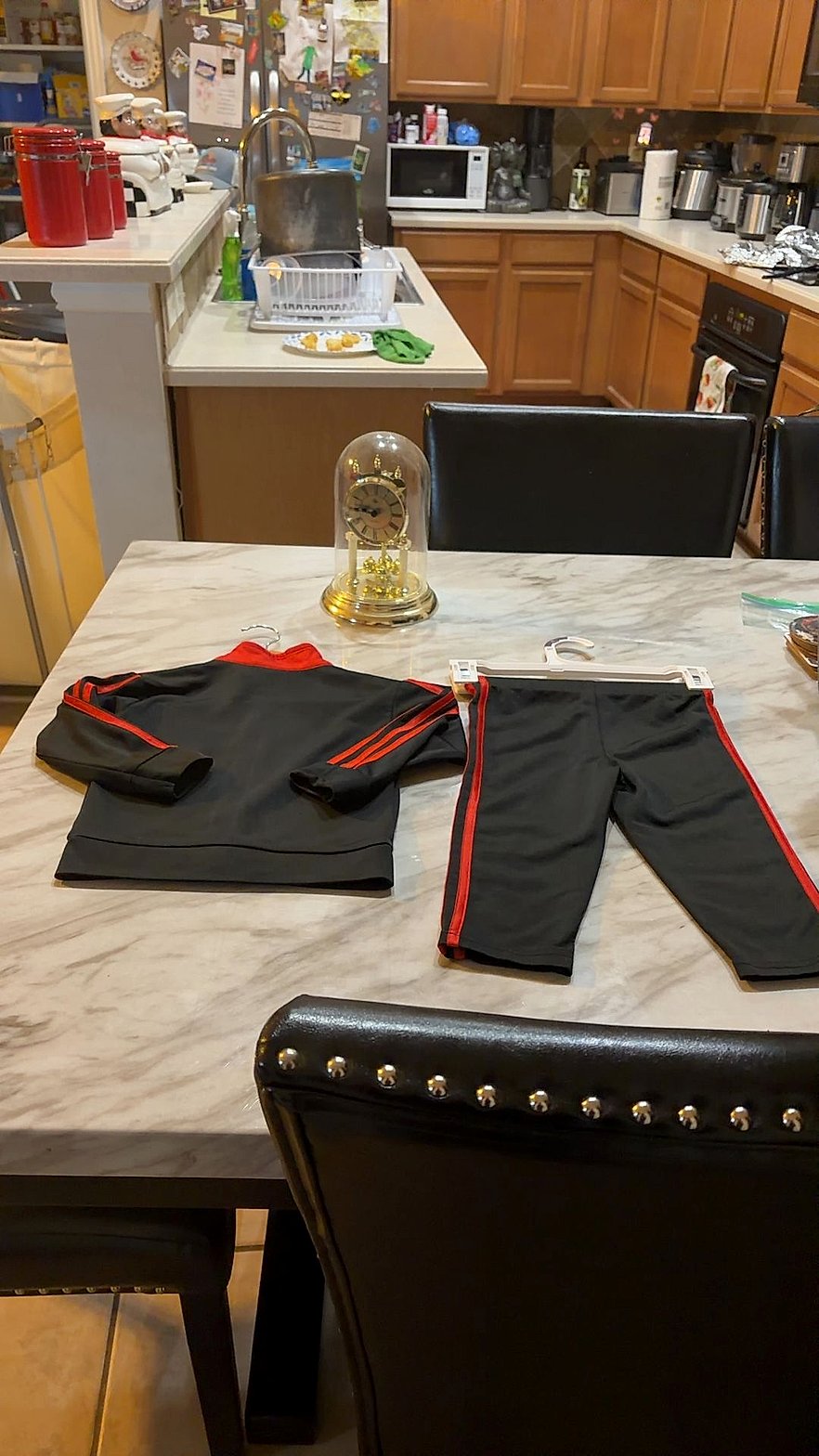 Adidas Toddler Boys 2-Piece Tracksuit Set - Red/Grey Zip Jacket & Track Pants, Size 2T