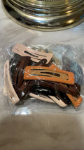 Assorted Snap Hair Clips and Elastic Hair Tie Bundle in Neutral Tones