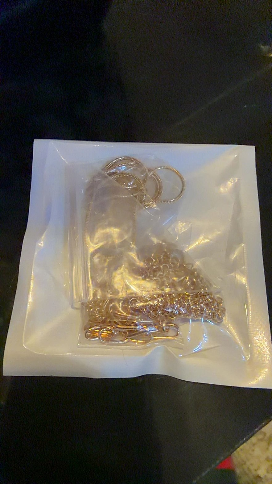 Bundle of Gold-Tone Chain Necklaces in Sealed Bag