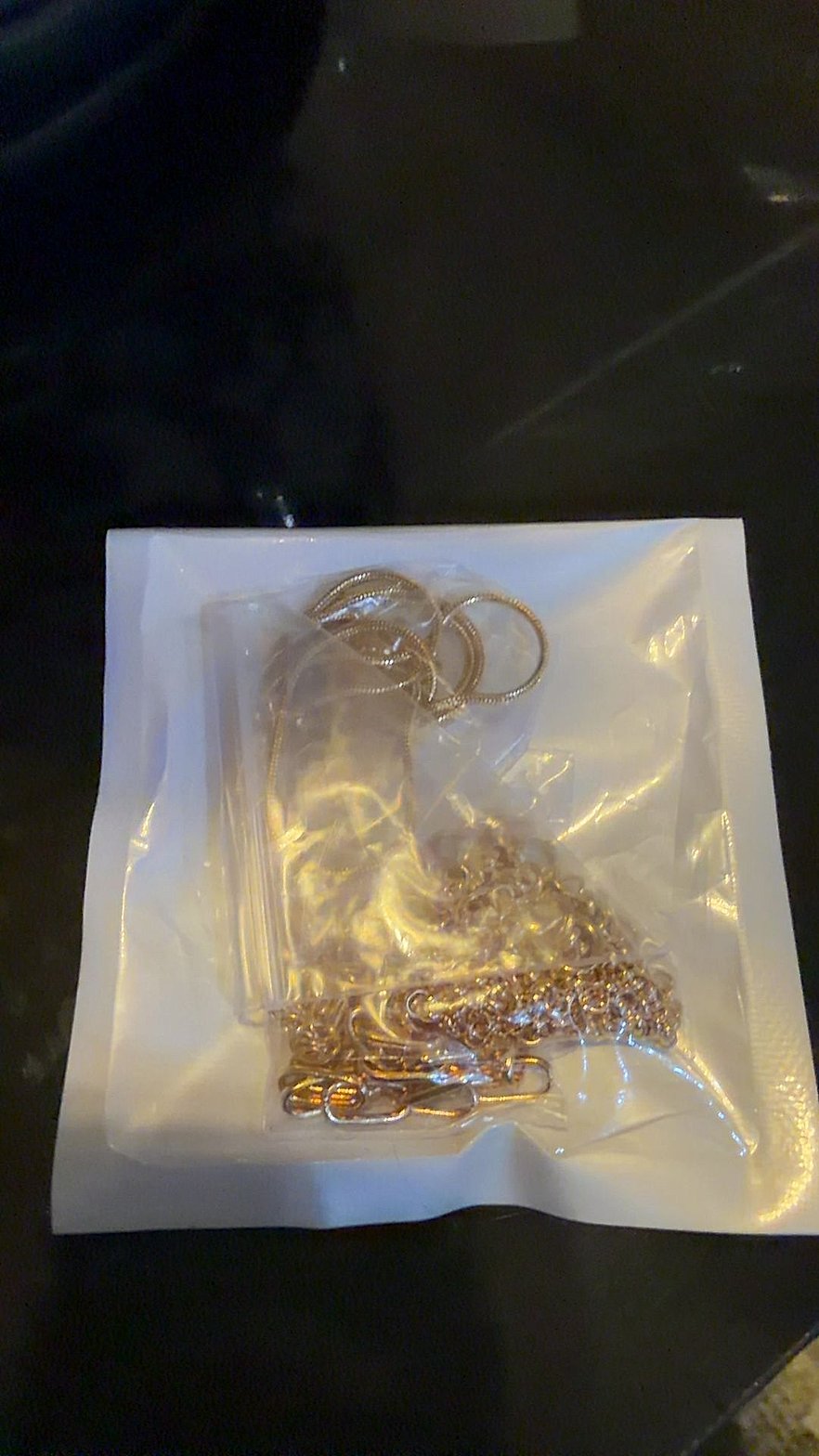 Bundle of Gold-Tone Chain Necklaces in Sealed Bag