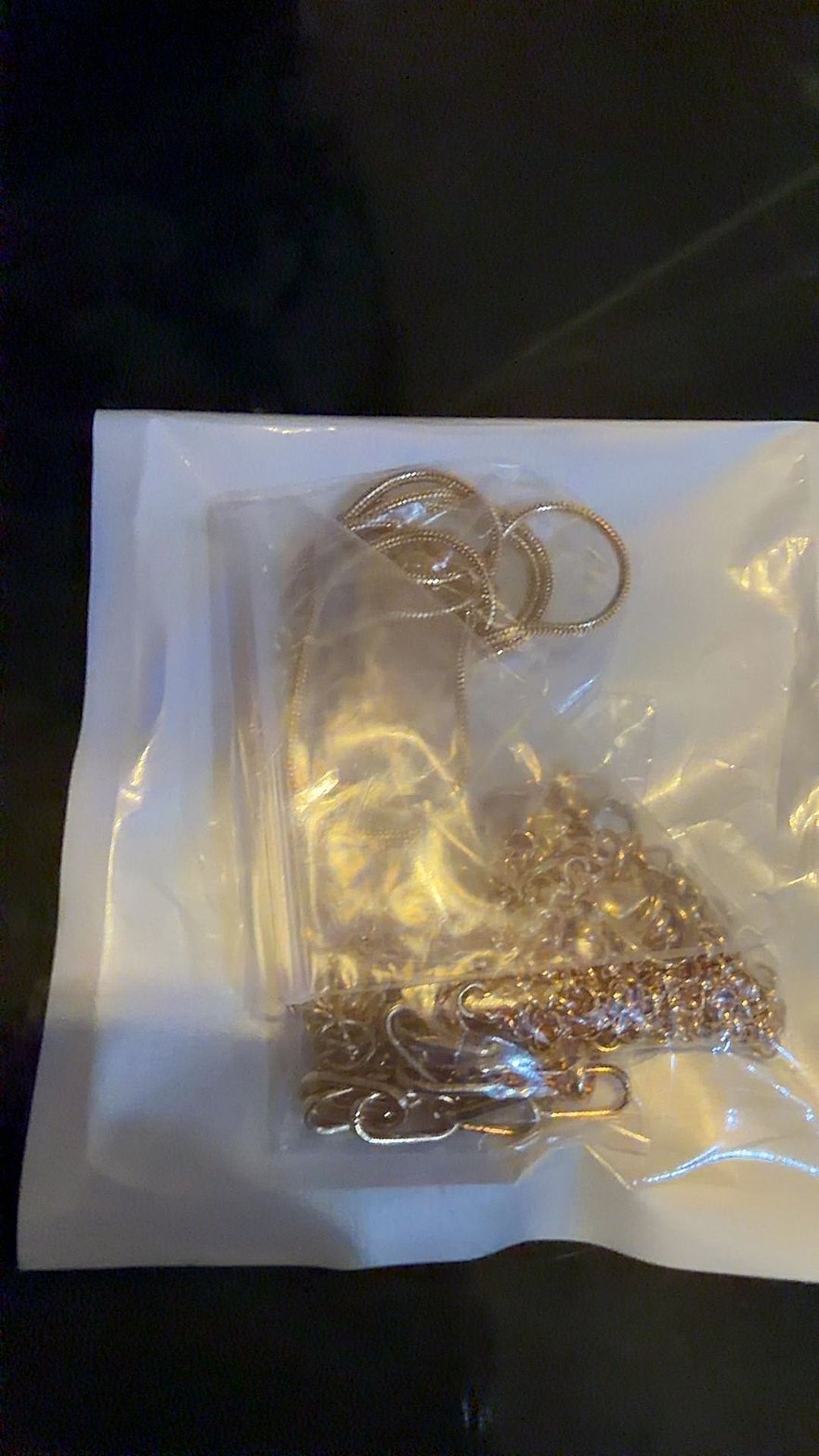 Bundle of Gold-Tone Chain Necklaces in Sealed Bag