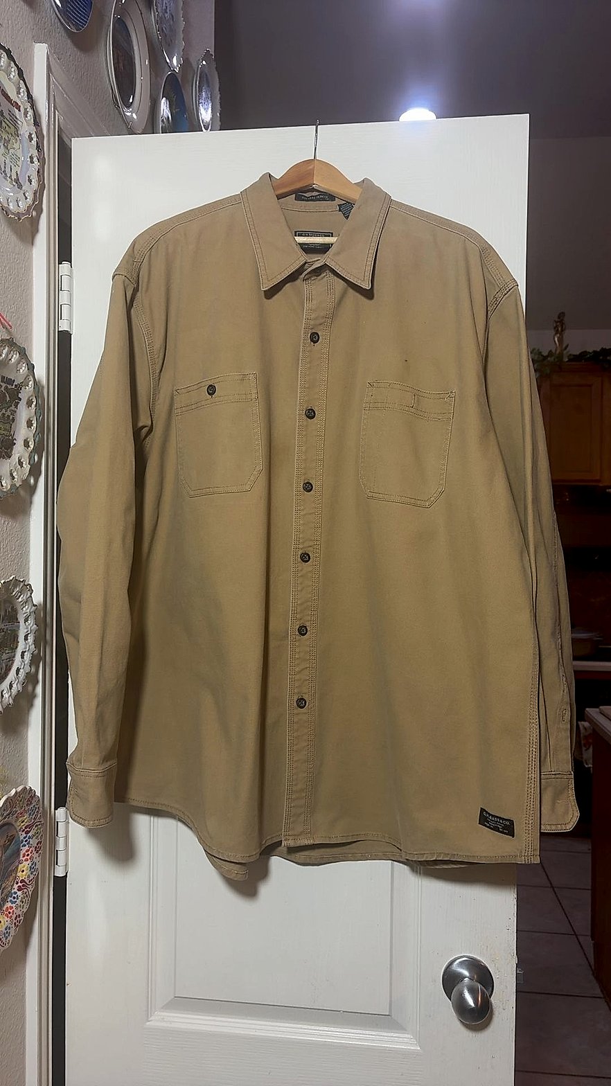 C.E. Schmidt & Co. Men's Tan Cotton Canvas Work Shirt / Overshirt