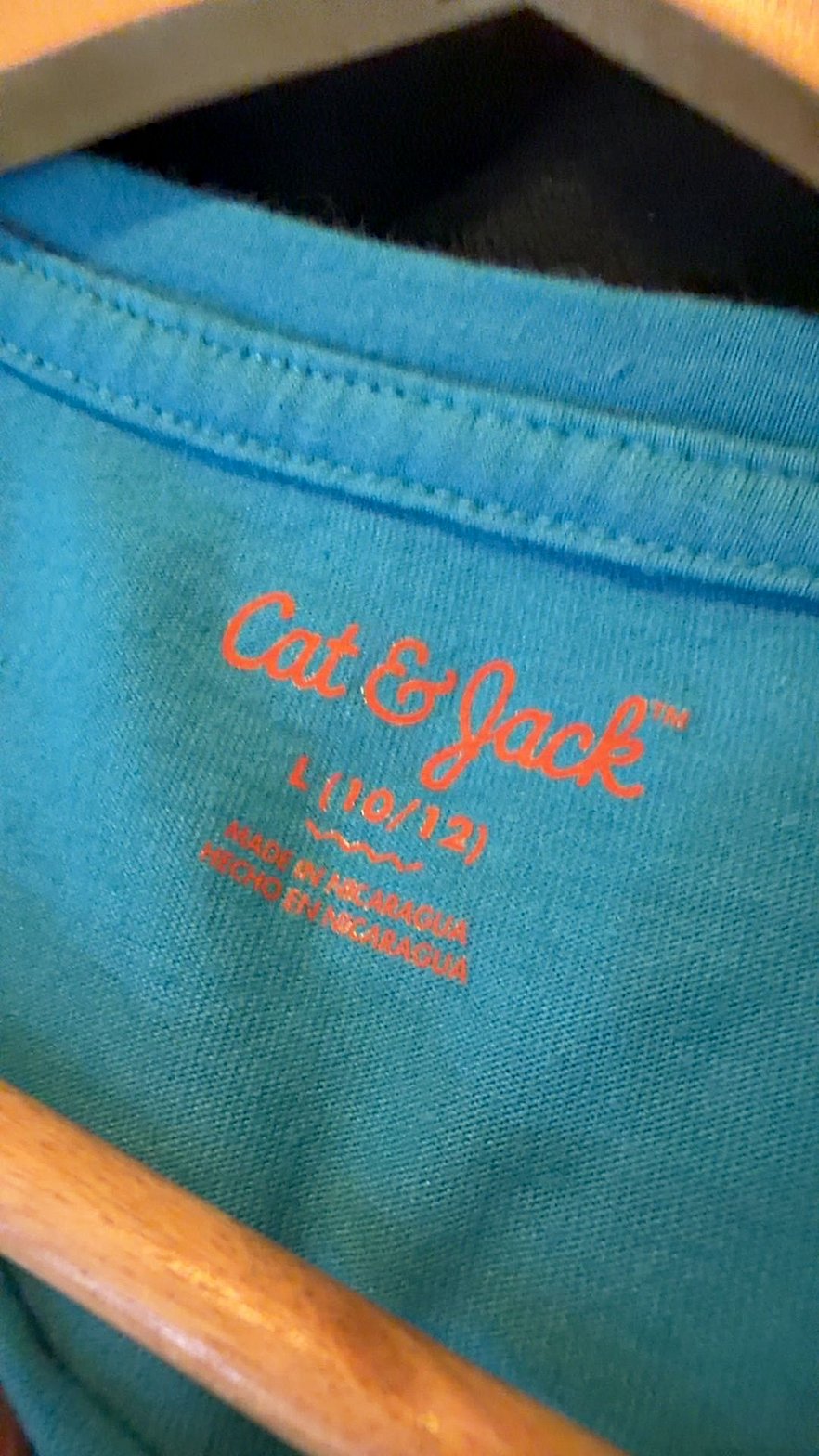 Cat & Jack Girls' Teal Long-Sleeve 'Girl Pack' Graphic Tee, Size L (10/12)