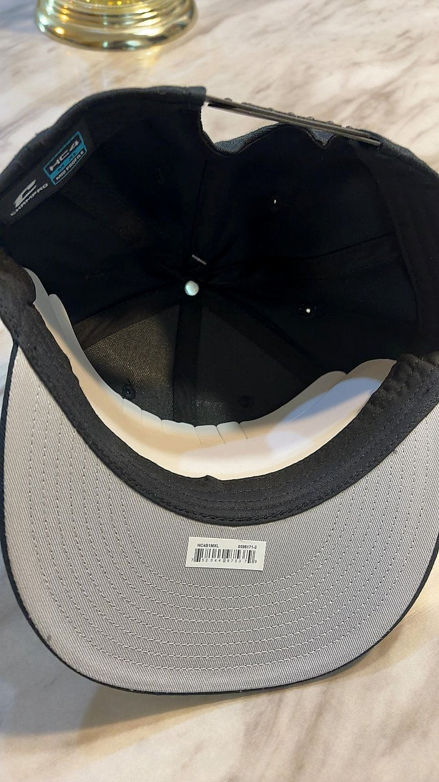 Champro HC4 Pennant Snapback Baseball Cap, Black with Winged Sock Team Logo, Size M-XL