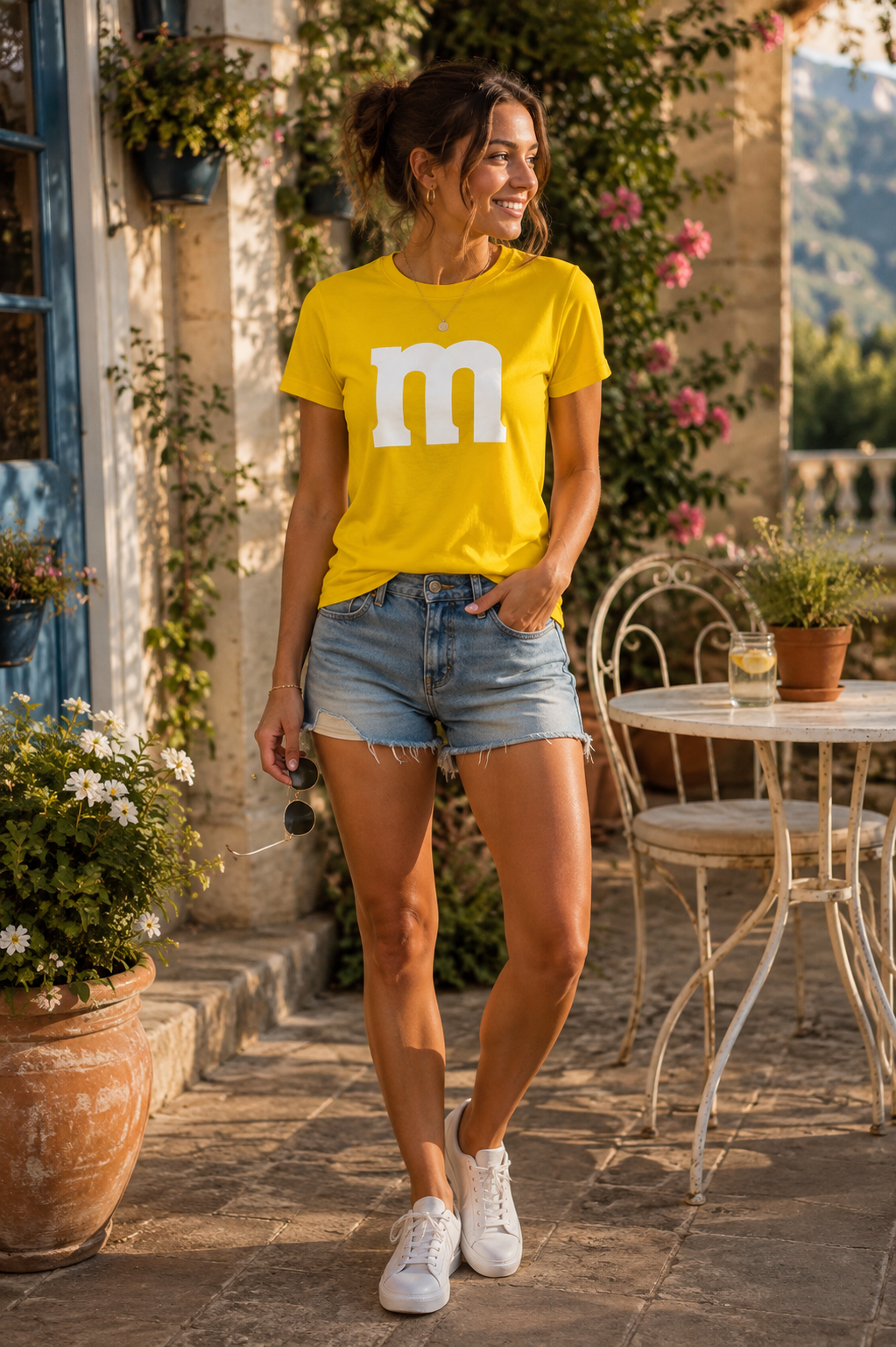 Yellow M&M Costume T-Shirt, Gildan Heavy Cotton, Women's Medium