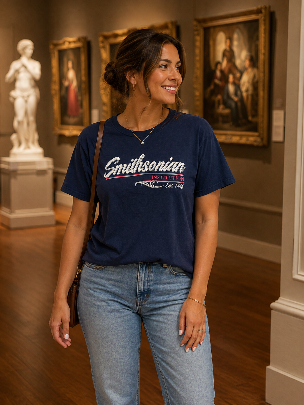 Smithsonian Institution Est. 1846 Navy Blue Graphic T-Shirt