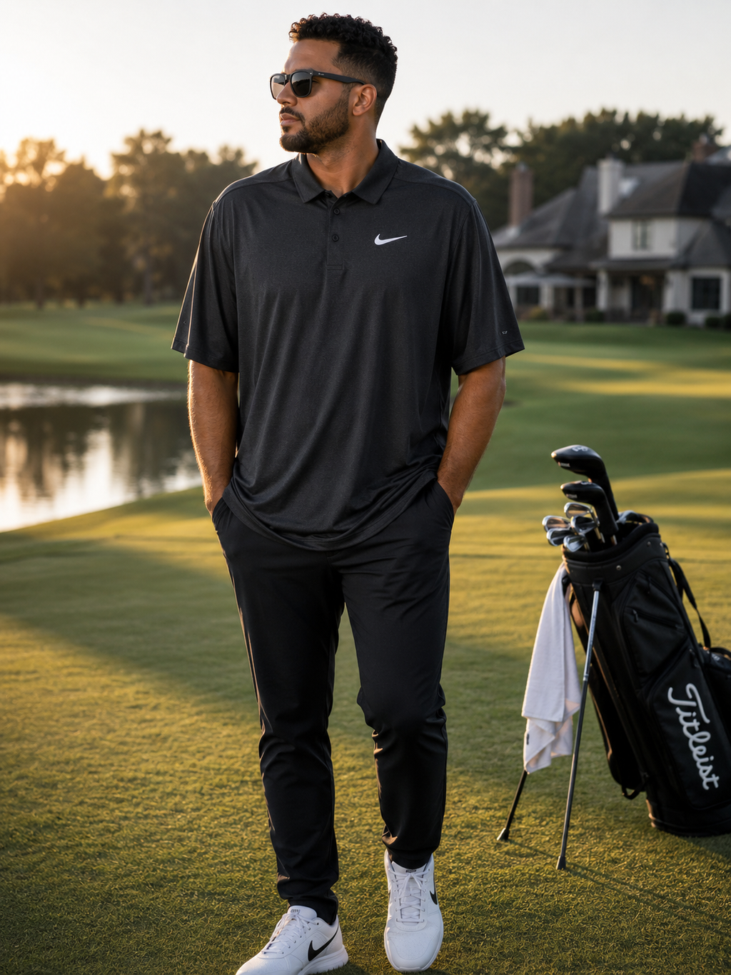 Nike Dri-FIT Victory Men's Golf Polo Shirt, Black, Size Large