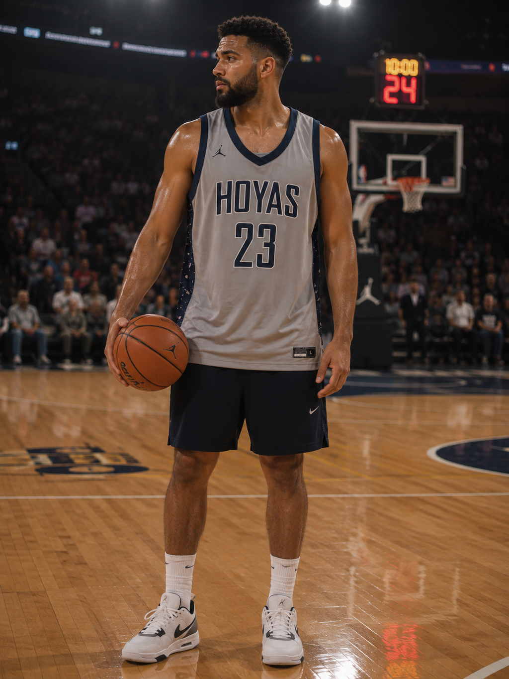 Jordan Brand Georgetown Hoyas #23 Player Basketball Jersey, Grey, Size Large