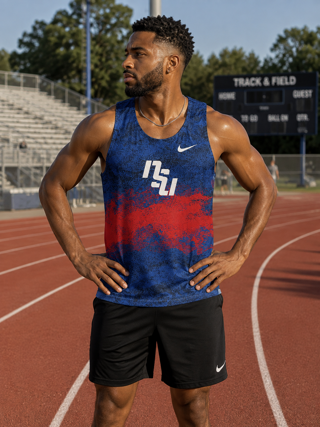 Nike Team Running Singlet Tank Top with 'NSU' Logo