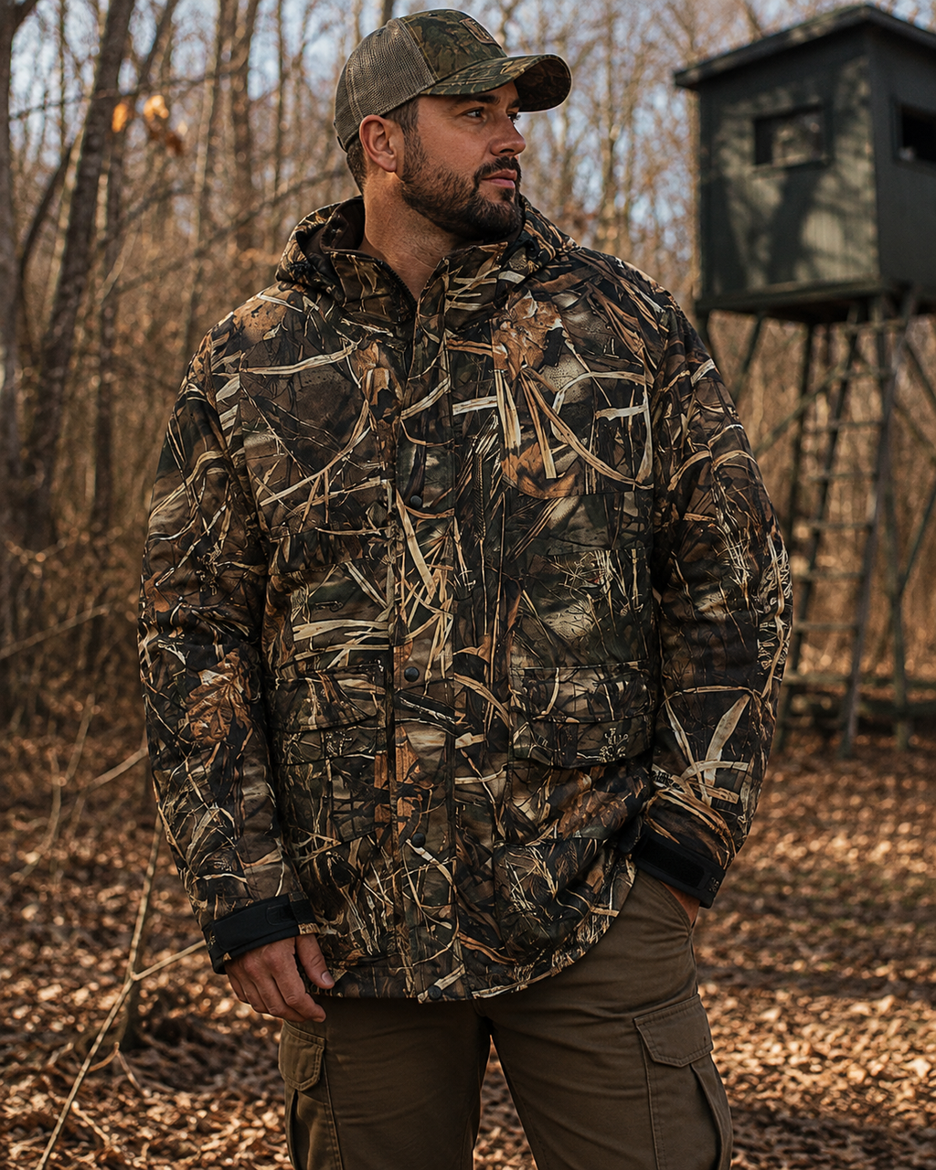 Redhead Bone Dry Waterfowl Hunting Jacket in Advantage MAX-4 HD Camo