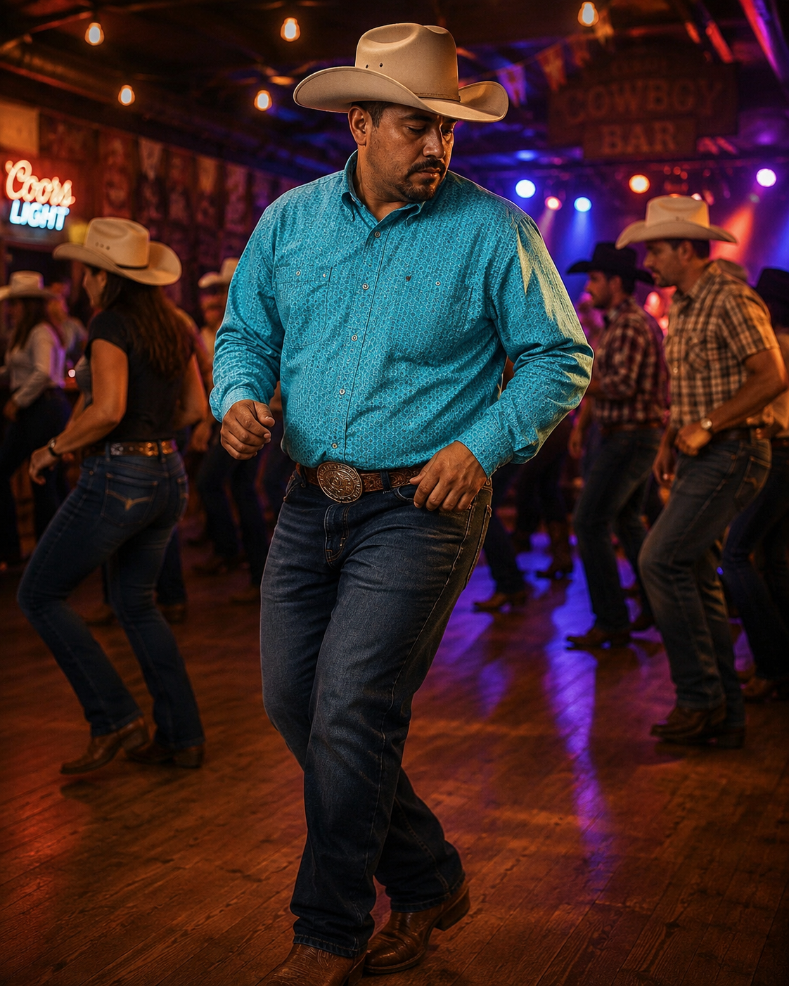 Whiskey Ranch by Whiskey Bent Hat Co. Men's Turquoise Geometric Print Long Sleeve Western Button-Down Shirt, Size XXL