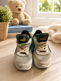 Puma Toddler Sneakers, Green/Blue/Cream Colorway