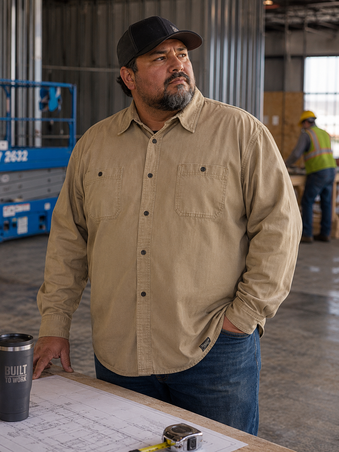C.E. Schmidt & Co. Men's Tan Cotton Canvas Work Shirt / Overshirt