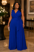 Shelby & Palmer Cobalt Blue Sleeveless Faux-Wrap Maxi Dress, Size 18W