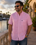 U.S. Polo Assn. Men's Short-Sleeve Button-Down Shirt, Pink Chambray, Size XL