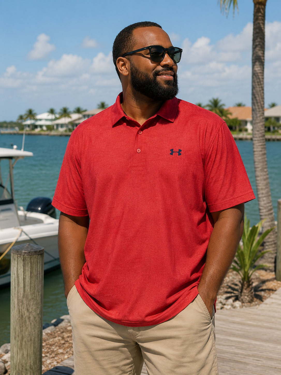 Under Armour HeatGear Men's Short-Sleeve Golf Polo Shirt, Heathered Red, Size Large