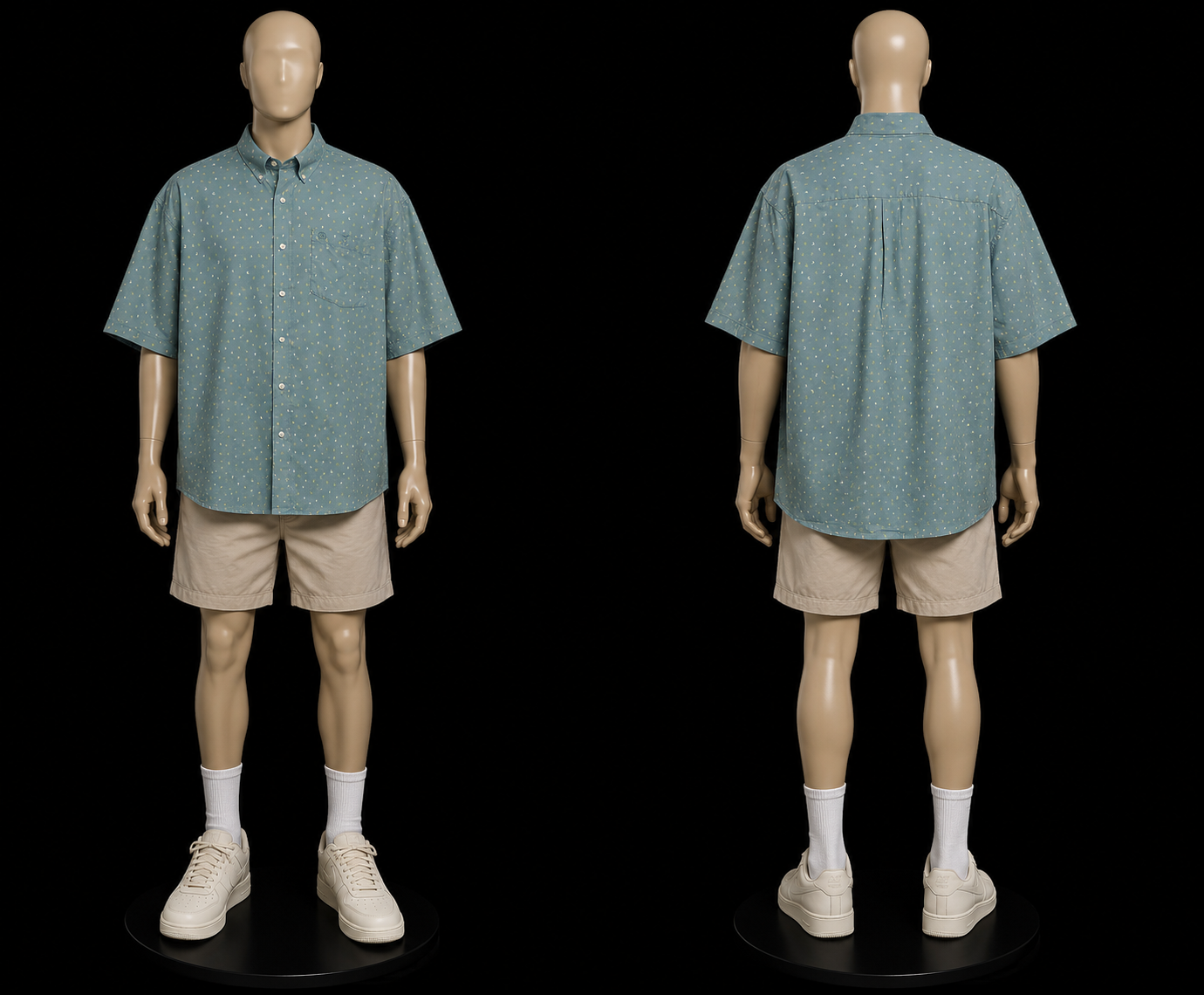 Wrangler Men's Short-Sleeve Button-Down Western Shirt, Teal Paisley Print