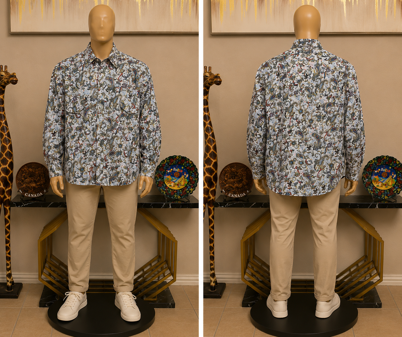 Resistol Men's Long-Sleeve Paisley Western Snap Shirt, Size 3XL