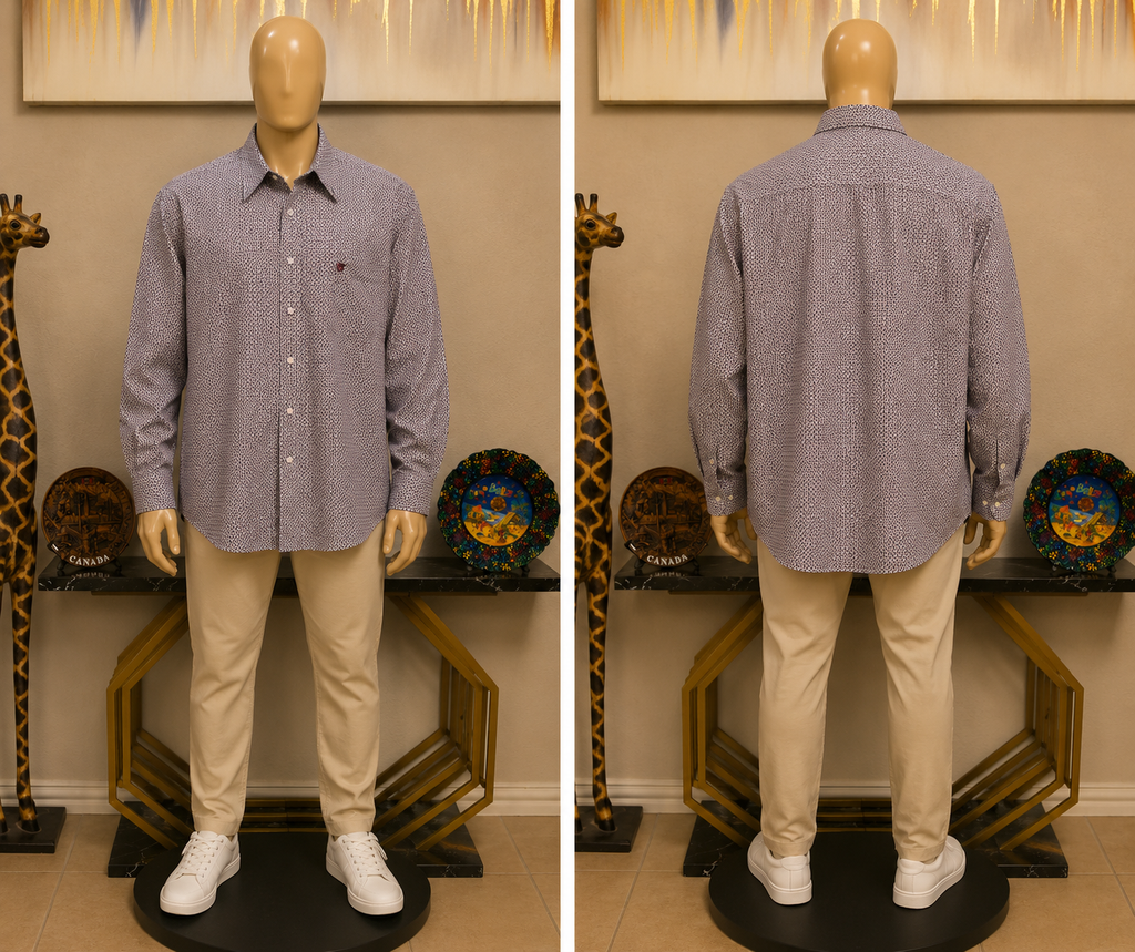 Cinch Men's Long Sleeve Geometric Print Western Button-Up Shirt, Size XXL