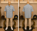 Wrangler Western Shirt Men's Short Sleeve Blue Plaid Pearl Snap