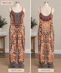 True Colours by La Moda Clothing Embellished Animal Print Maxi Jumsuit, Size L/XL