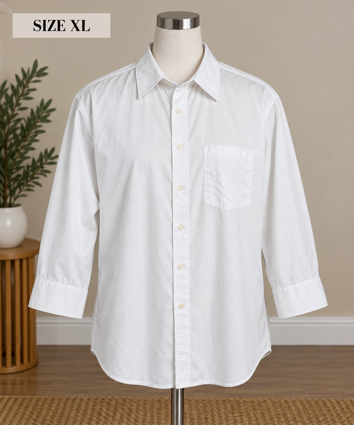 IZOD Men's White Long-Sleeve Button-Up Dress Shirt, Size XL