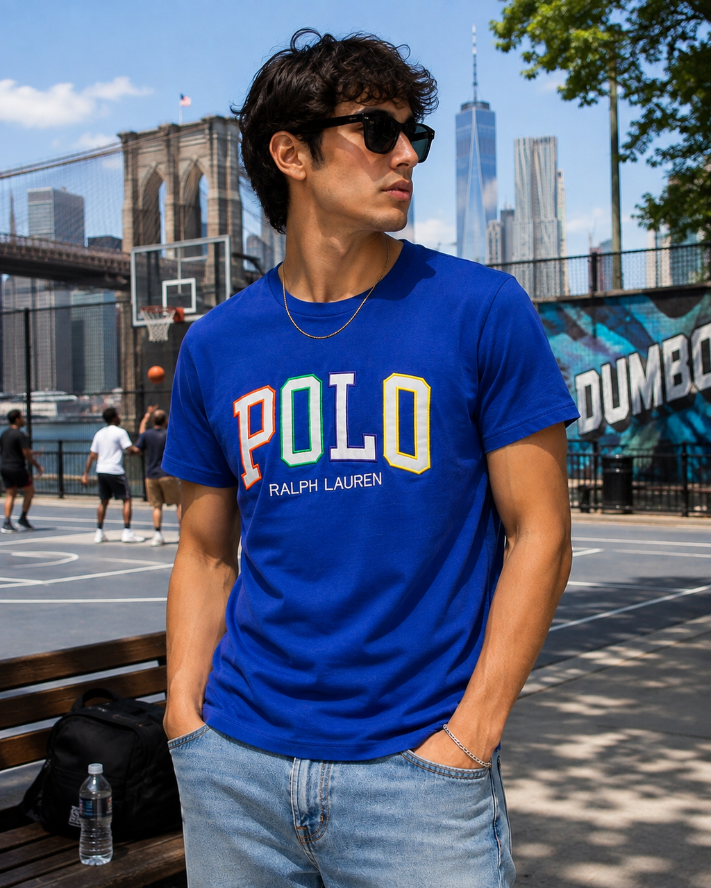 Polo Ralph Lauren Royal Blue Applique Spellout Logo T-Shirt, Size S