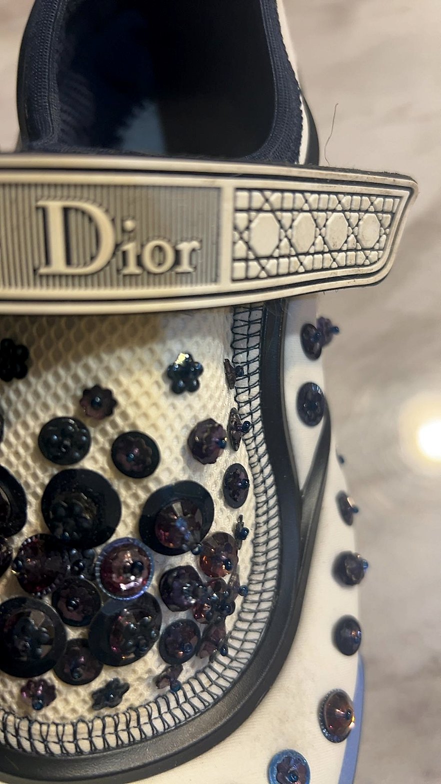 Christian Dior Fusion Embellished Mesh Sneakers
