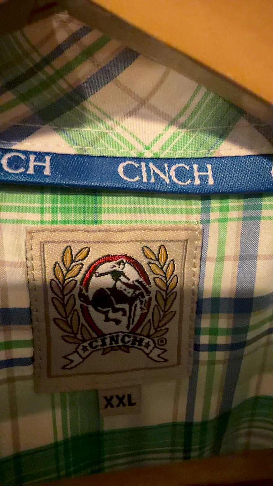 Cinch Men's Short Sleeve Plaid Western Button-Up Shirt, Size XXL