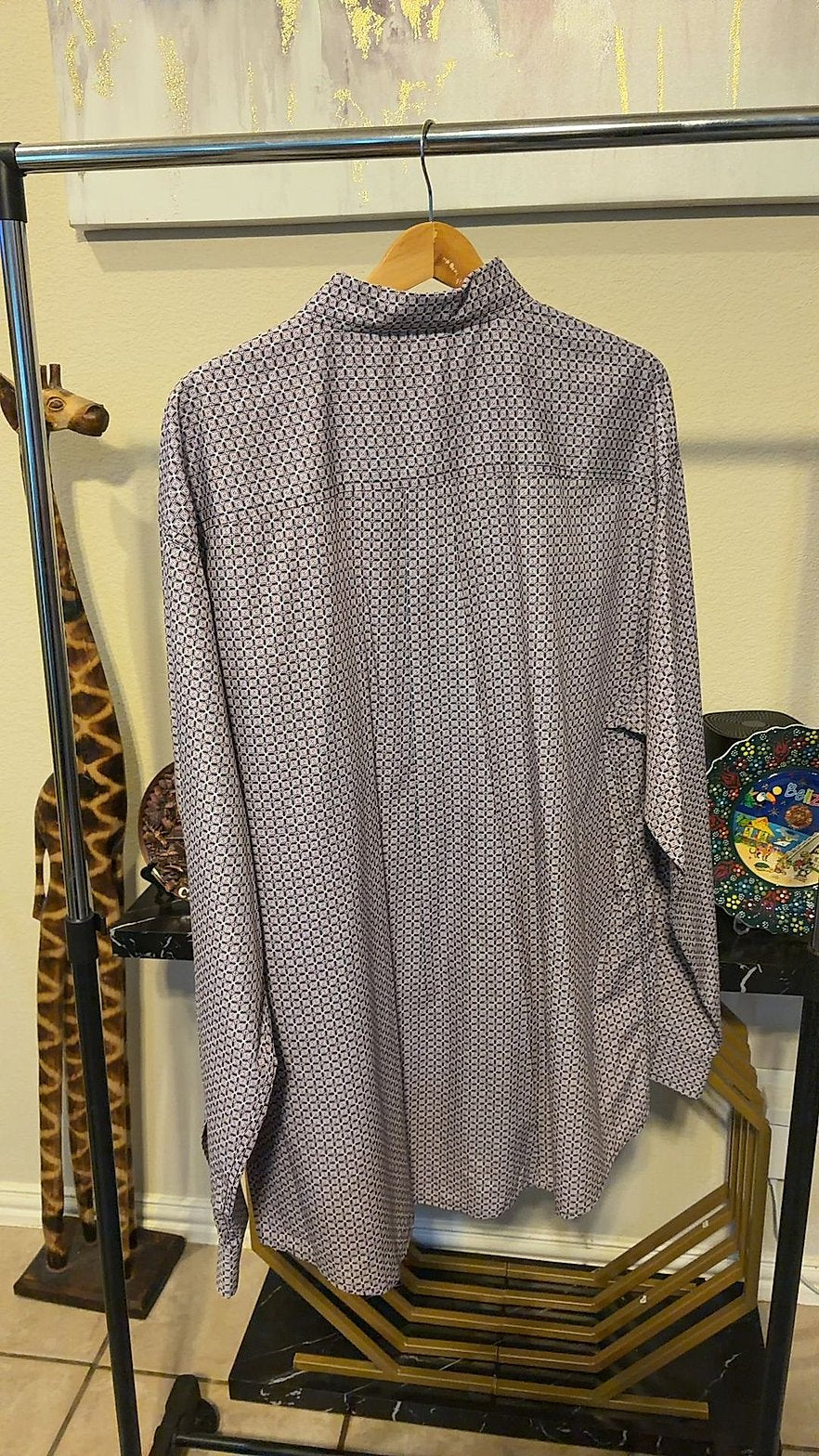 Cinch Men's Long Sleeve Geometric Print Western Button-Up Shirt, Size XXL