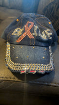 Denim Rhinestone 'BOSS' Bling Baseball Cap