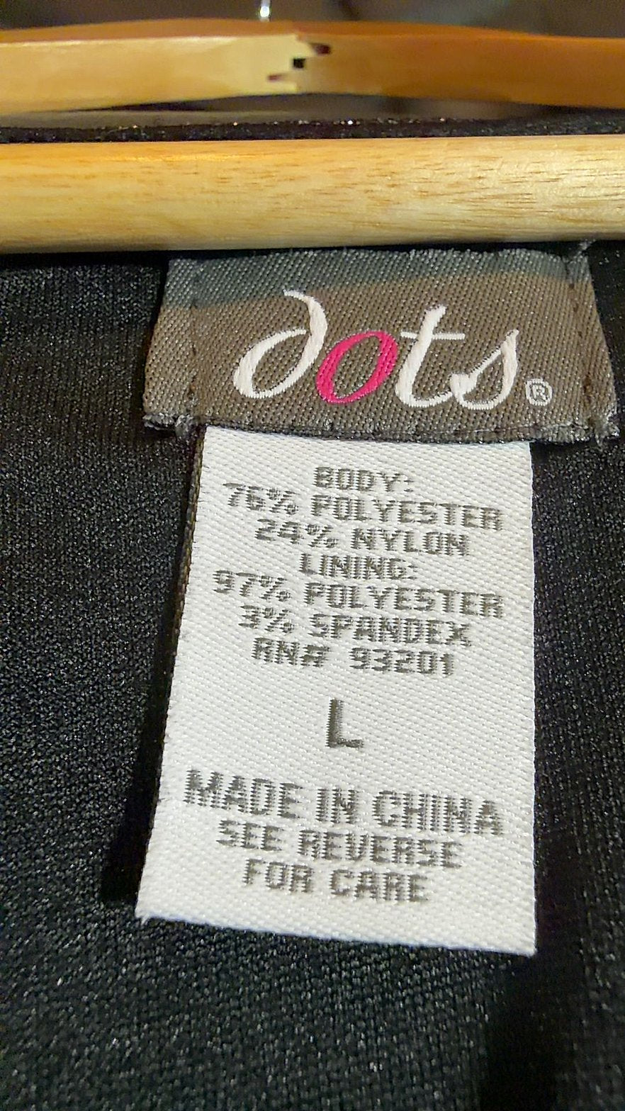 Dots Black Metallic Sparkle Cowl-Neck Ruched Bodycon Cocktail Dress, Size L
