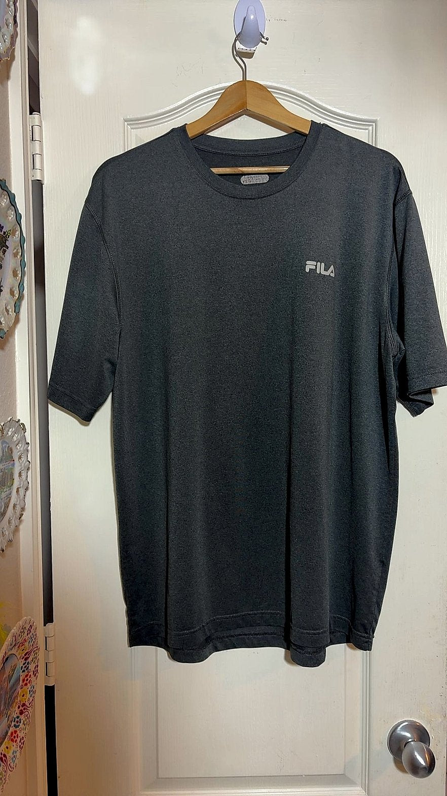 FILA Men's Athletic Performance T-Shirt, Charcoal Gray, Size XL
