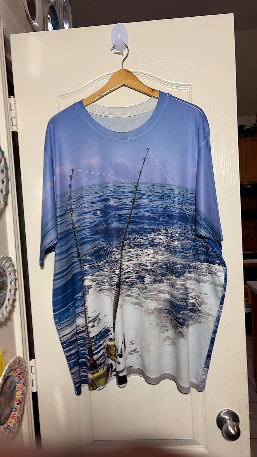 Get A Life All-Over Print Marlin Deep Sea Fishing T-Shirt