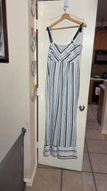 Gianni Bini Barb Navy/White Striped Wide-Leg Jumpsuit, Size XL, NWT