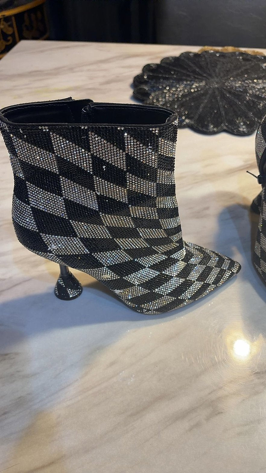 Gianni Bini Rhinestone Embellished Pointed-Toe Ankle Booties