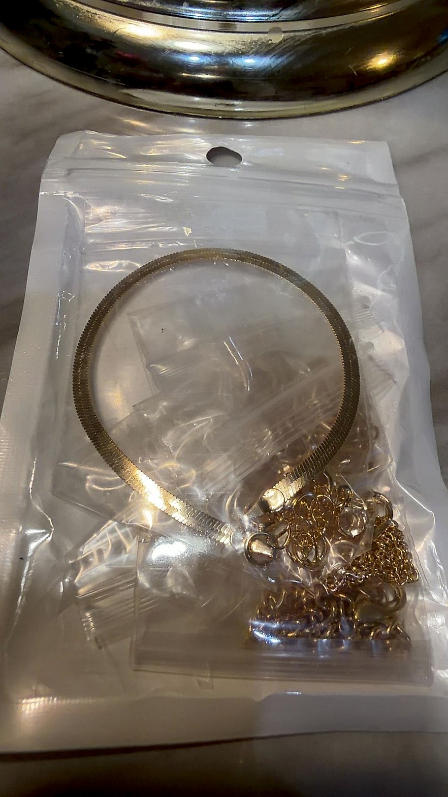 Gold-Tone Herringbone Chain Bracelet with Assorted Fine Chains Lot