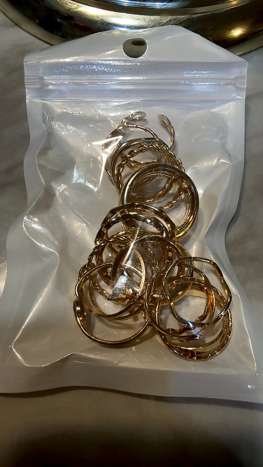 Gold-Tone Metal Fashion Ring Lot (Mixed Band Styles)