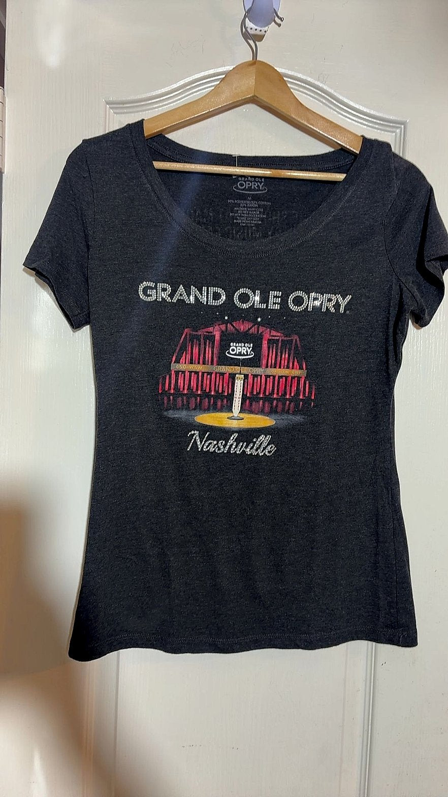 Grand Ole Opry Nashville Rhinestone Graphic T-Shirt, Women's Medium