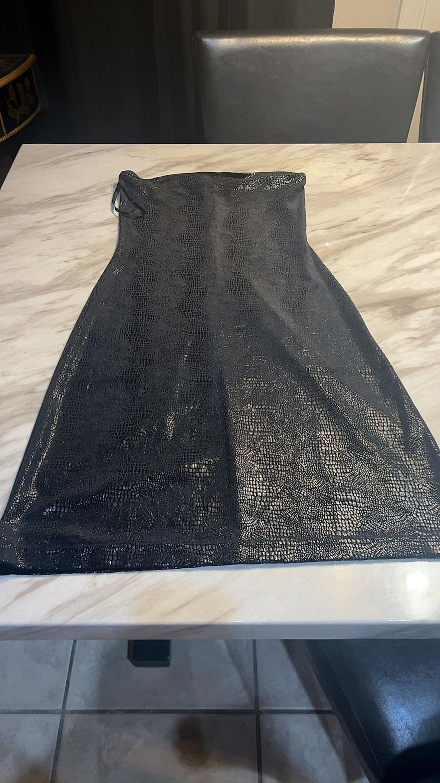 Guess Jeans Vintage Black Snake Print Strapless Tube Mini Dress