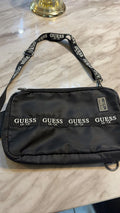 Guess Nylon Logo Crossbody Camera Bag with Adjustable Logo Strap, Black
