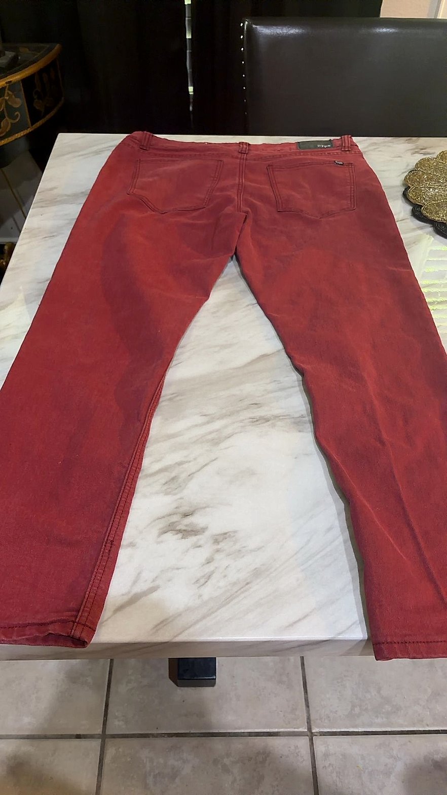 Hype Men's Red Wash Denim Jeans Size 36x30 Good Condition