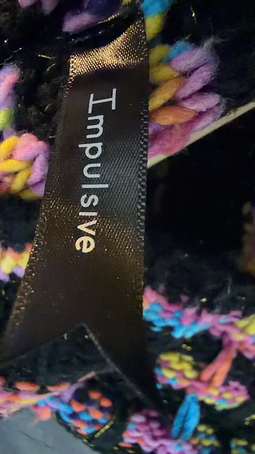 Impulsive Rainbow Multicolor Chunky Knit Fringe Duster Cardigan