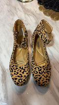 J.Renee Tarlove Leopard Print Ankle-Strap Ballet Flats, Size 7M