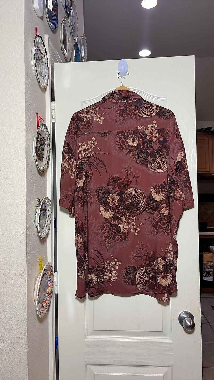 Jatook Men's Short-Sleeve Floral Camp Shirt, Size XL, NWT