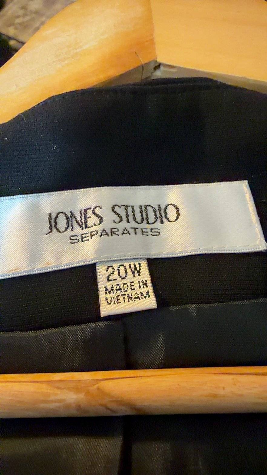 Jones Studio Separates Women's Black Open-Front Blazer, Size 20W
